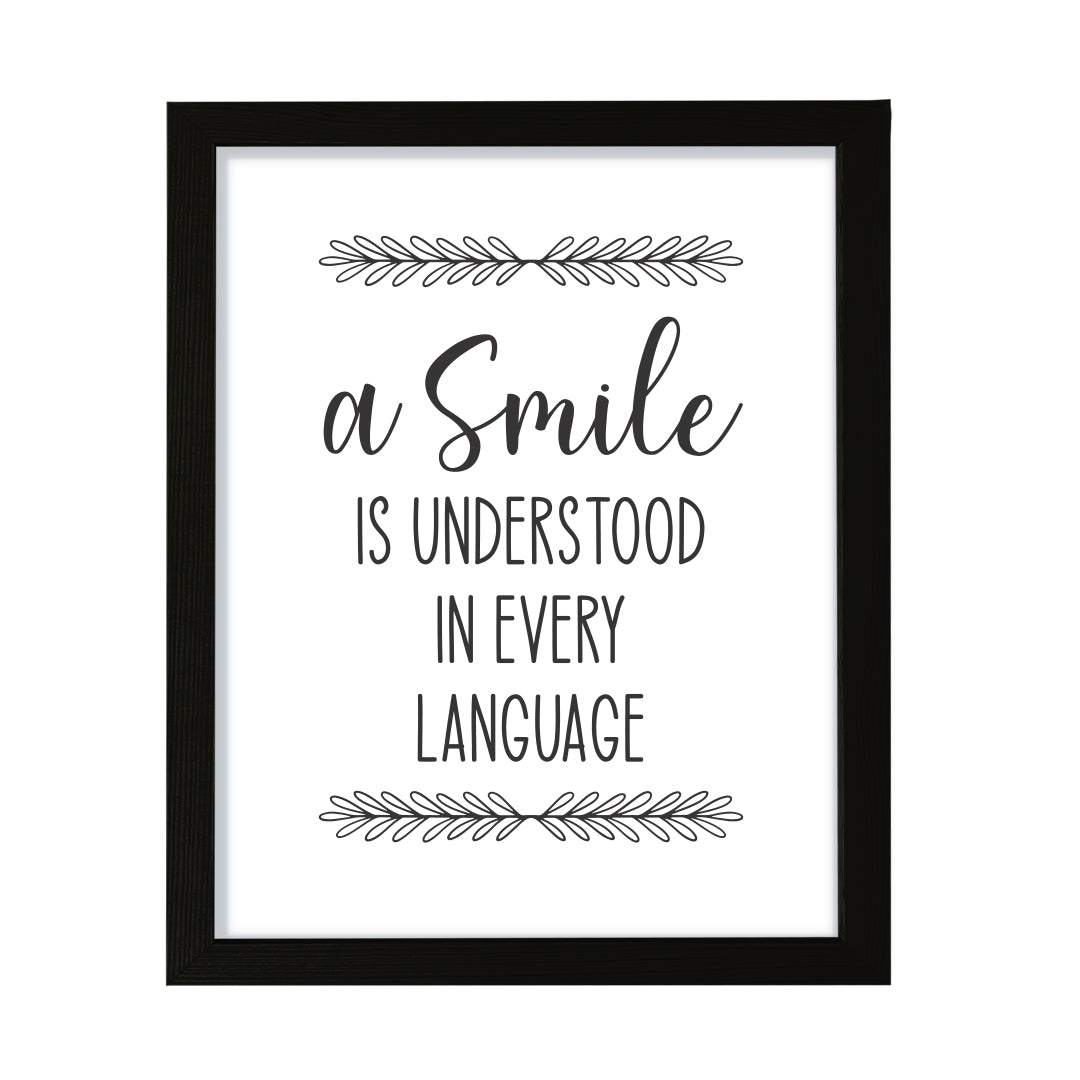 A Smile Is Understood In Every Language, Framed Wall Art, Home Décor Prints