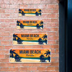 Standard Plus Miami Beach, Florida Wall or Door Sign | Famous US Beaches Souvenir