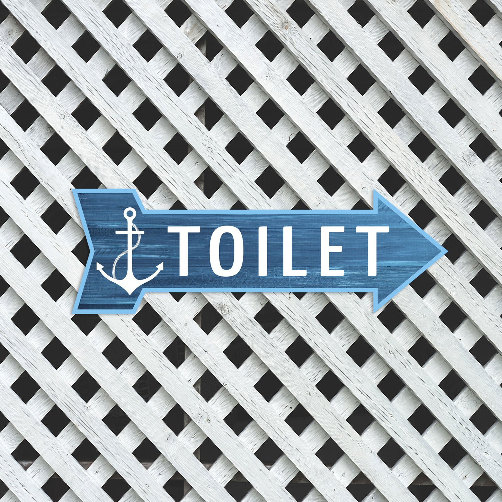 Arrow Shape Toilet 12x4" Wall or Door Sign | Bathroom & Restroom Signage