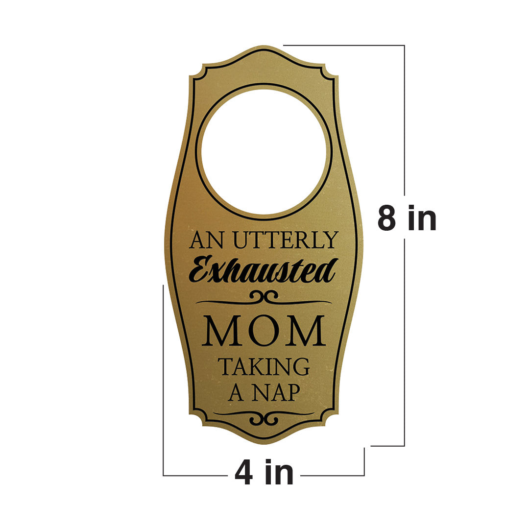 An Utterly Exhausted Mom Taking a Nap Door Hanger | House or Business Door Sign