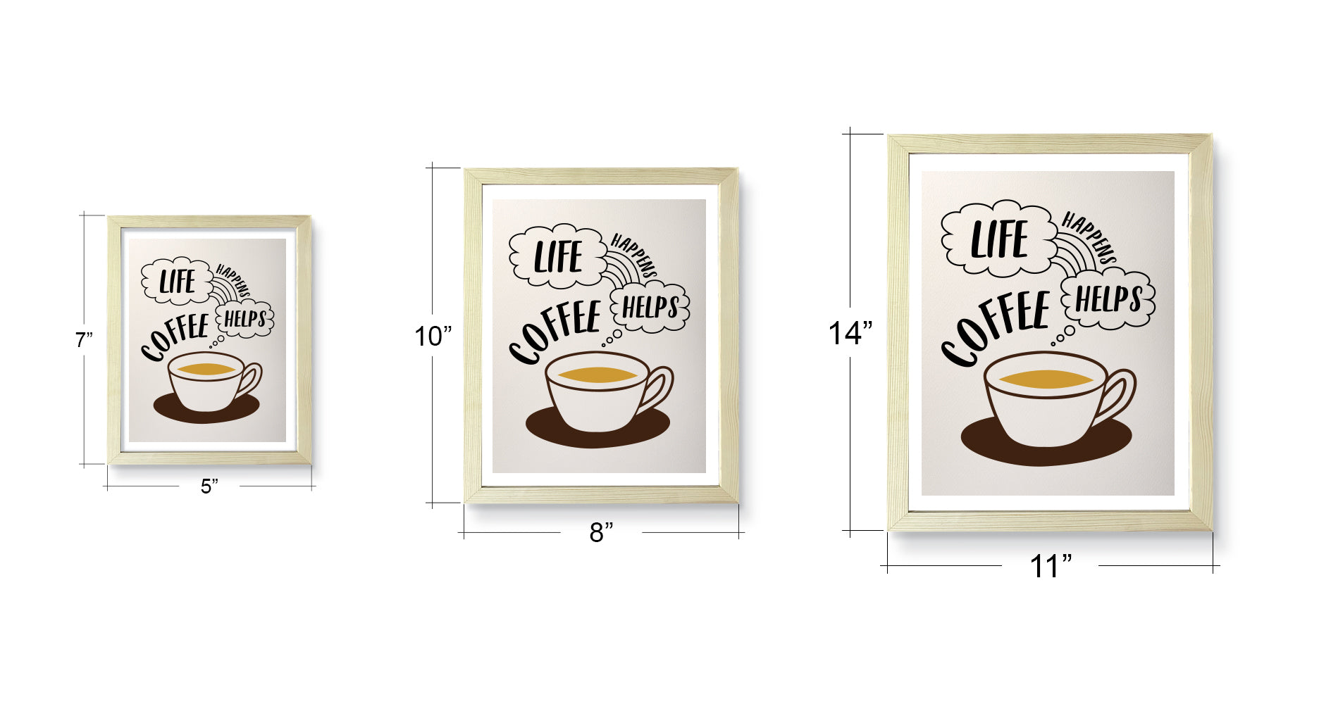 Designs ByLITA Life Happens Coffee Helps, Wall Print Art | Retro Bar Decoration