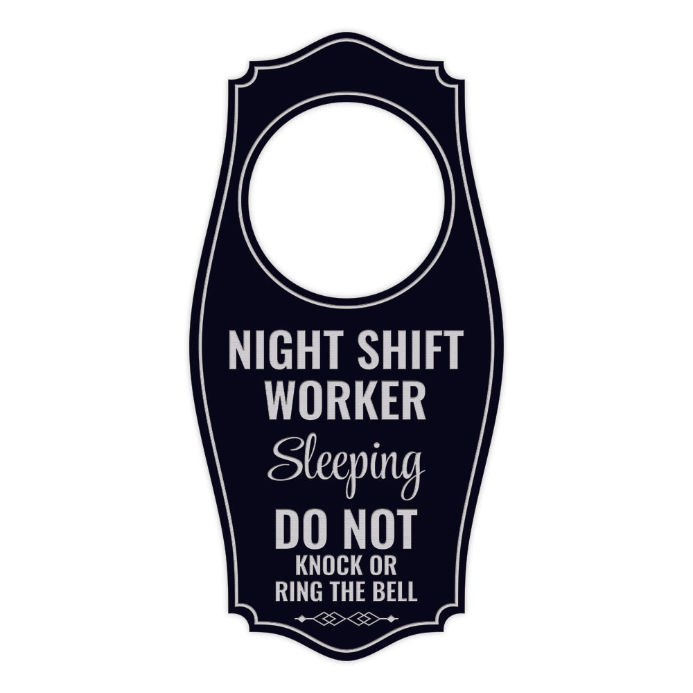 Night Shift Worker Sleeping Do Not Knock Or Ring The Bell Door Hanger | House or Business Door Sign