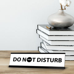 Do not disturb Black, Black Frame Desk Sign (2x8")