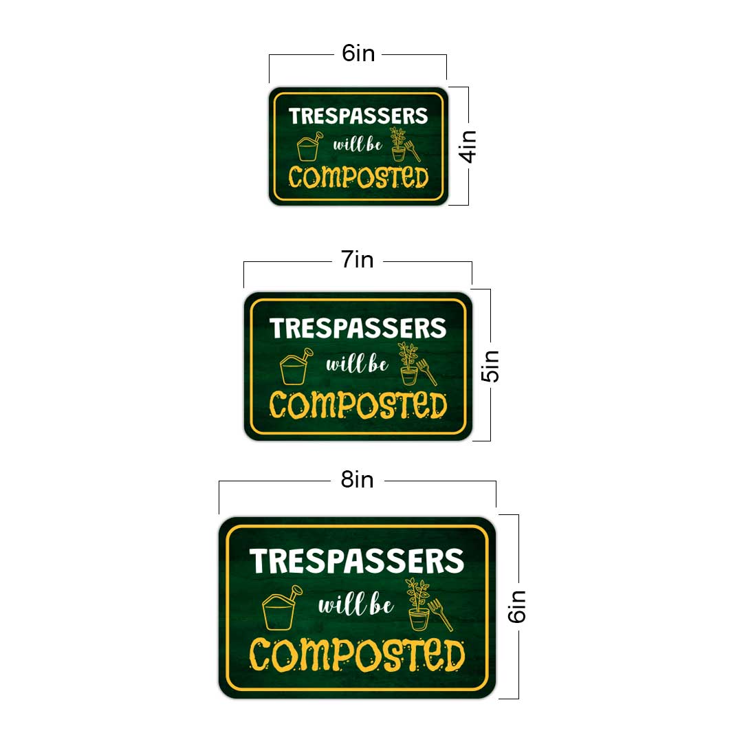 Classic Framed Plus Trespassers Will Be Composted Door or Wall Sign | Home & Garden Decor