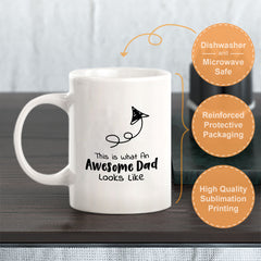 Designs ByLITA This Is What An Awesome Dad Looks Like (Up Arrow vector) 11oz Plastic/Ceramic Coffee Mug