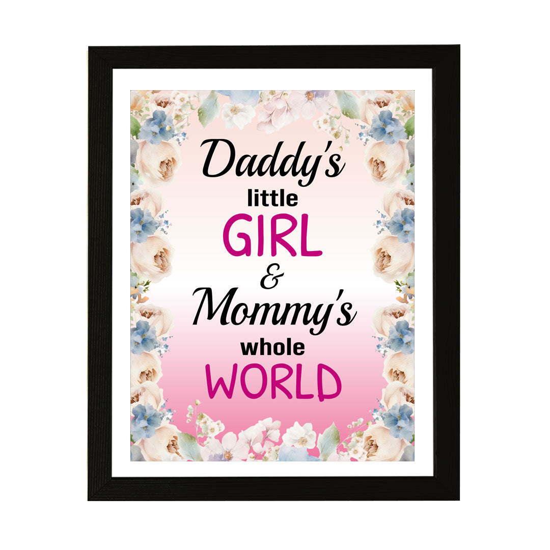 Designs ByLITA Daddy's Little Girl & Mommy's Whole World, Wall Print Art | Family Home Decor