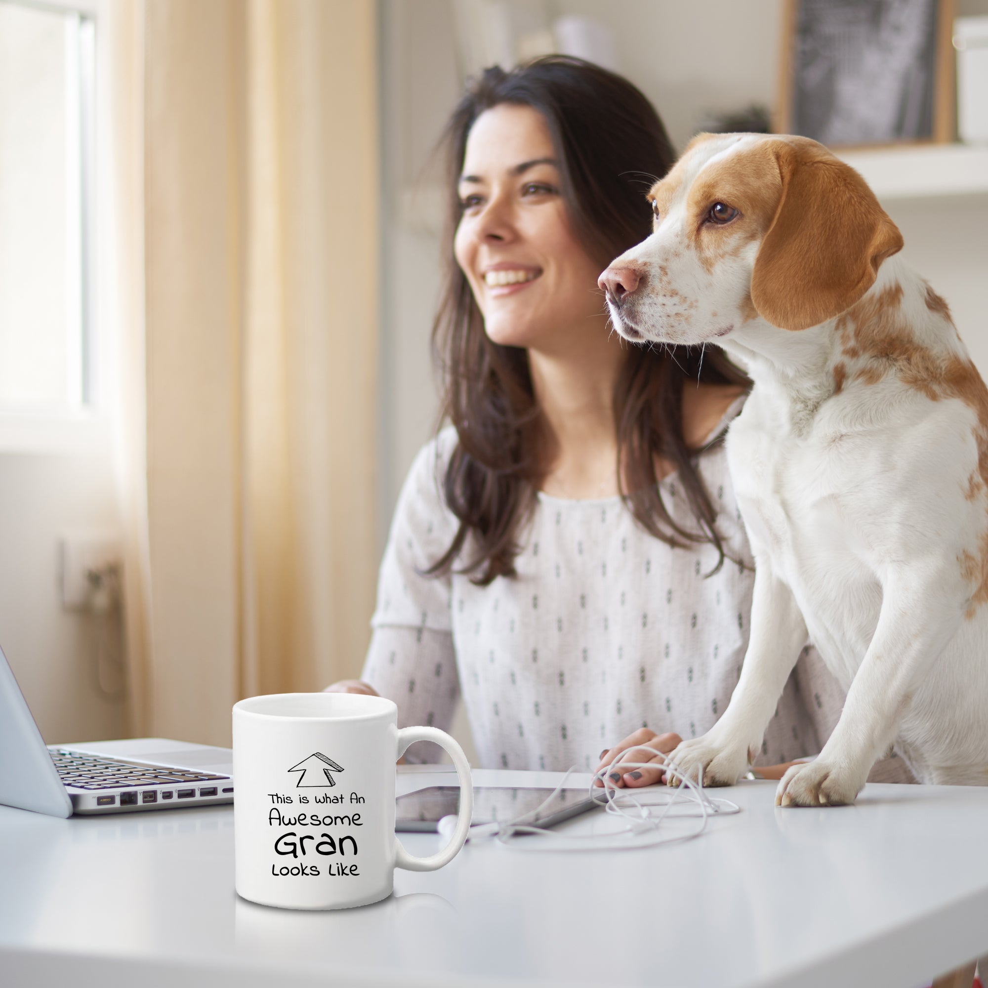 Designs ByLITA This Is What An Awesome Gran Looks Like (Up Arrow vector) 11oz Plastic/Ceramic Coffee Mug