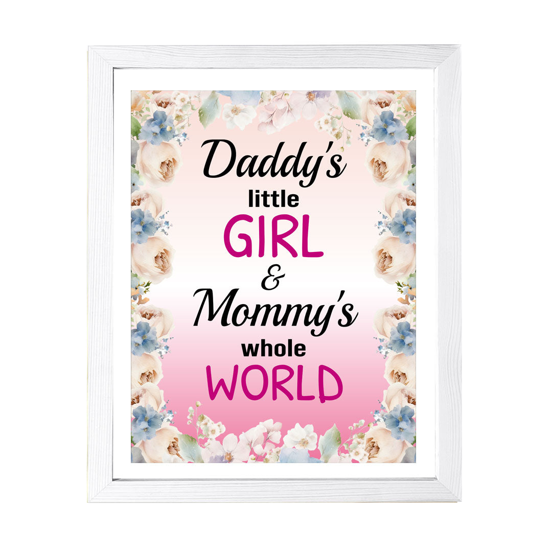 Designs ByLITA Daddy's Little Girl & Mommy's Whole World, Wall Print Art | Family Home Decor