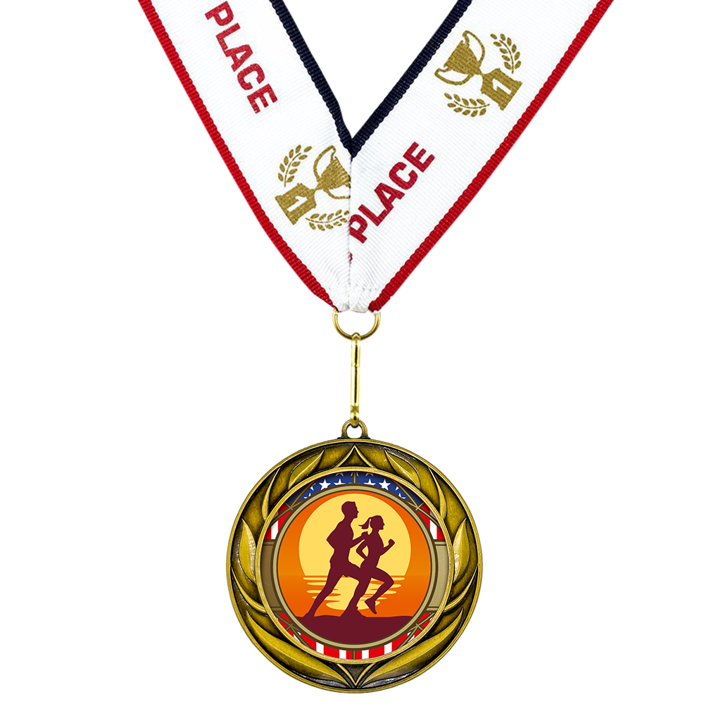 All Quality Wreath Design Running Medal | Competition | High Quality Metal Medal - 1st, 2nd, 3rd Place