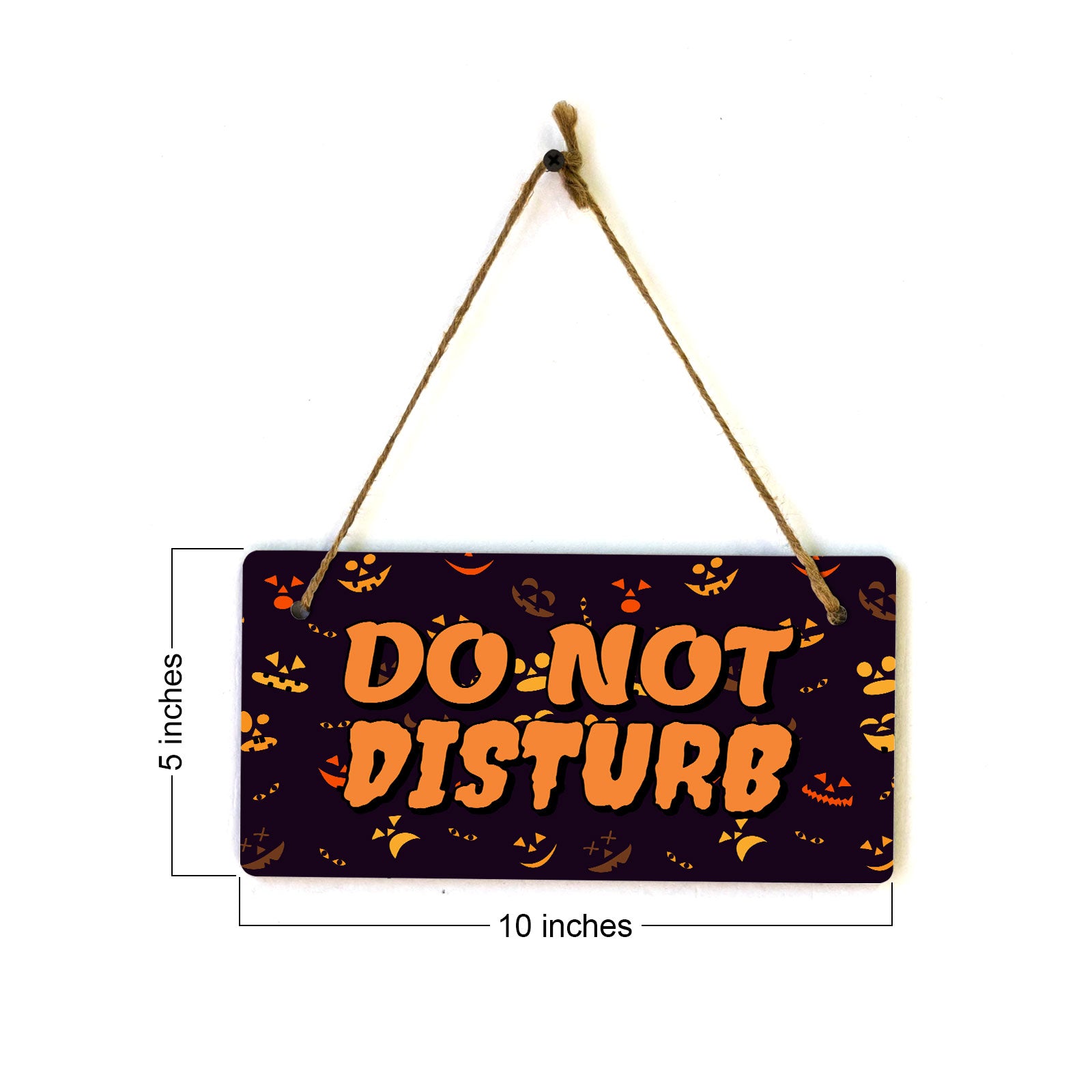 Do Not Disturb 5x10 Hanging Plus Wall or Door Sign | Rustic Twined | Spooky Halloween Decoration