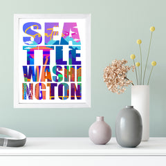 Designs ByLITA Seattle, Washington Inspirational, Wall Print Art | American Cities Stylish Home Decoration (Unframed or Framed)