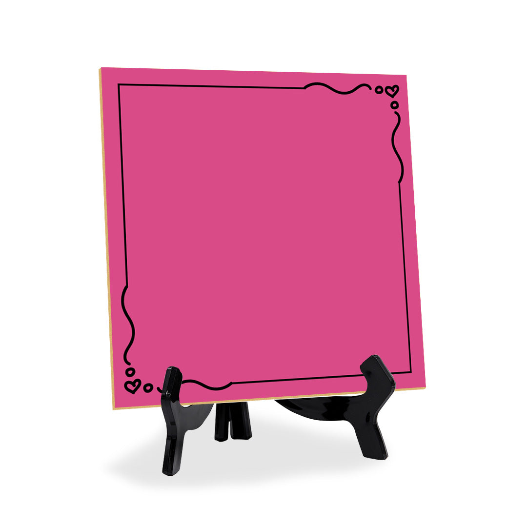 Post-It Note Style MDF Table Signs (5x5” Square) | Dry Wipe to Personalize Your Message| Does Not include Dry Wipe Pen | Black Acrylic Easel for Display