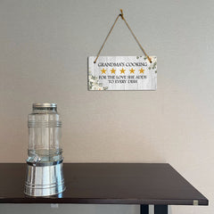 5 Stars Grandma's Cooking: 5 Stars For The Love She Adds To Every Dish 5x10 Hanging Plus Wall or Door Sign | Grandma's Home Décor