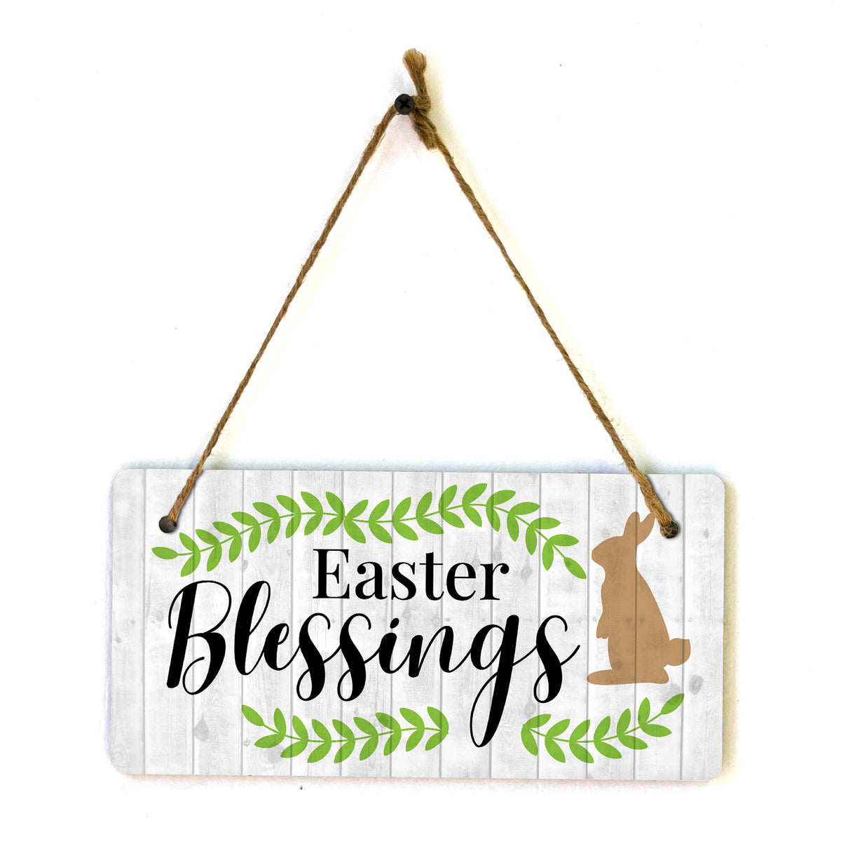 Easter Blessings 5x10 Hanging Wall or Door Sign | Religious Home Decor