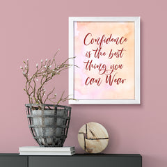 Confidence is the best thing you can wear, Inspirational Watercolor Framed Wall Art