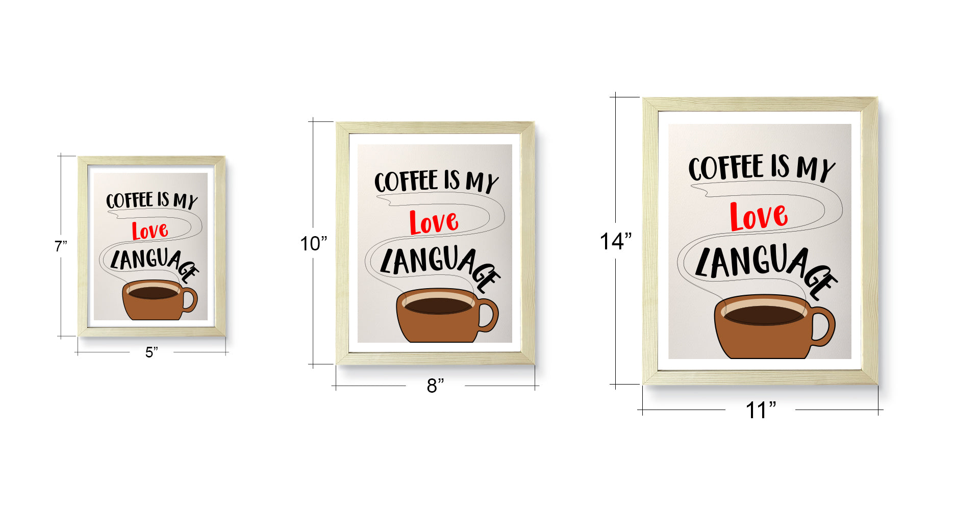 Designs ByLITA Coffee Is My Love Language, Wall Print Art | Retro Coffee Bar Decoration