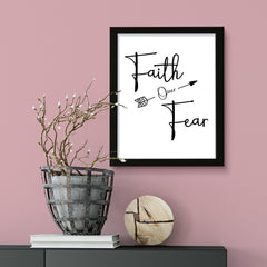 Faith Over Fear, Framed Inspirational Wall Art, Home Décor Prints