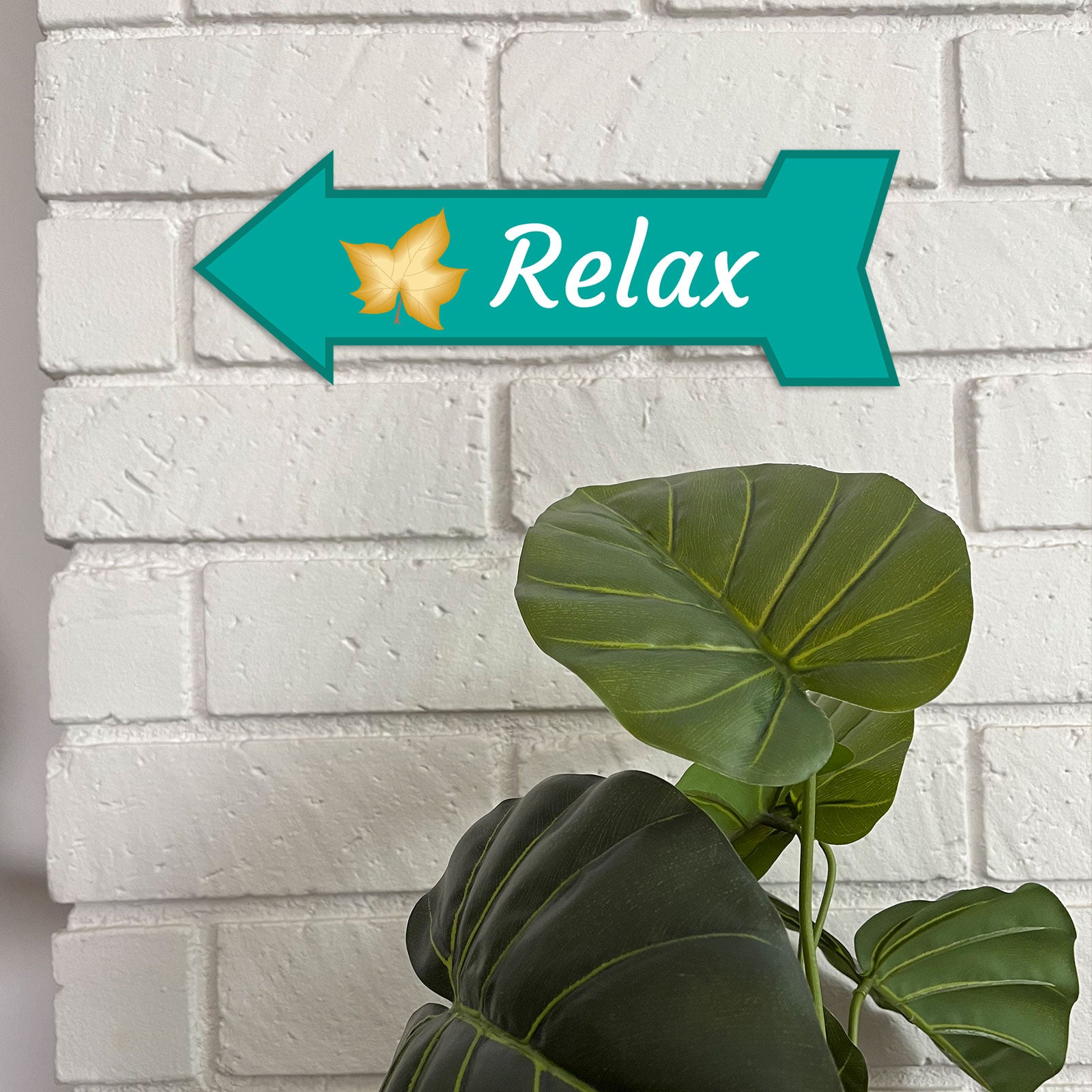 Arrow Shape Relax 12x4" Wall or Door Sign | Home Decor | Spa Signage