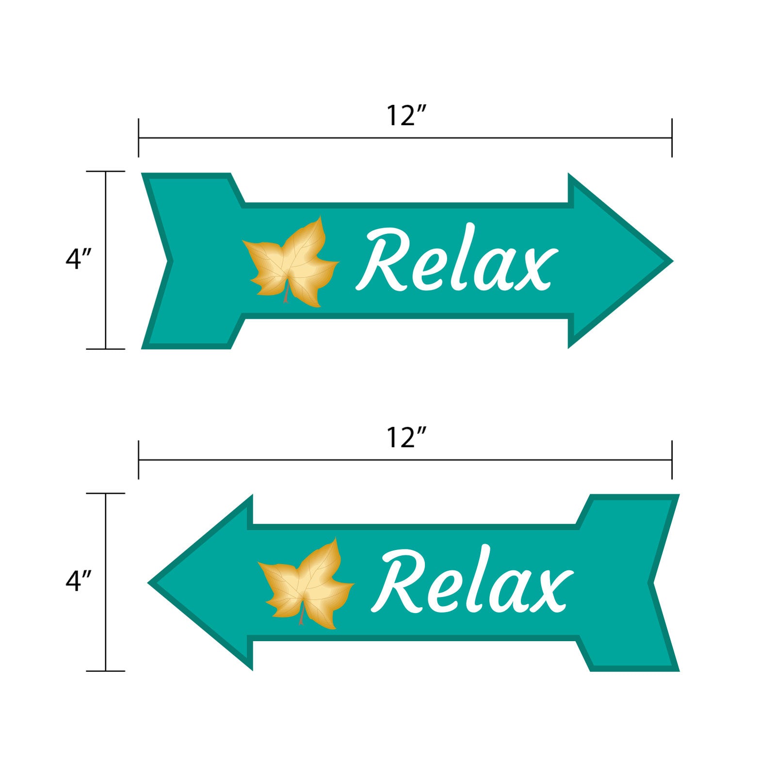 Arrow Shape Relax 12x4" Wall or Door Sign | Home Decor | Spa Signage