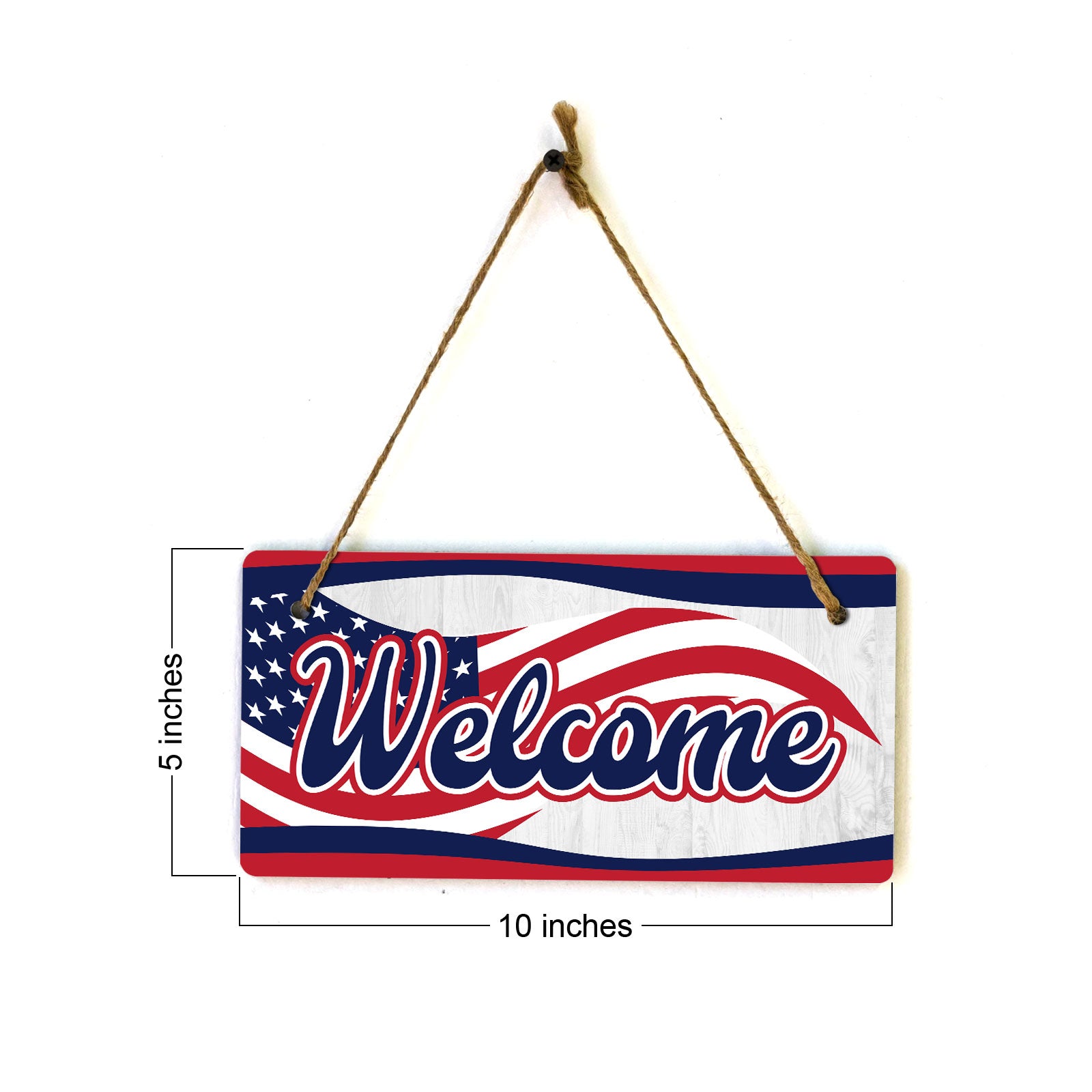 Welcome 5x10 Hanging Plus Wall or Door Sign | American Pride