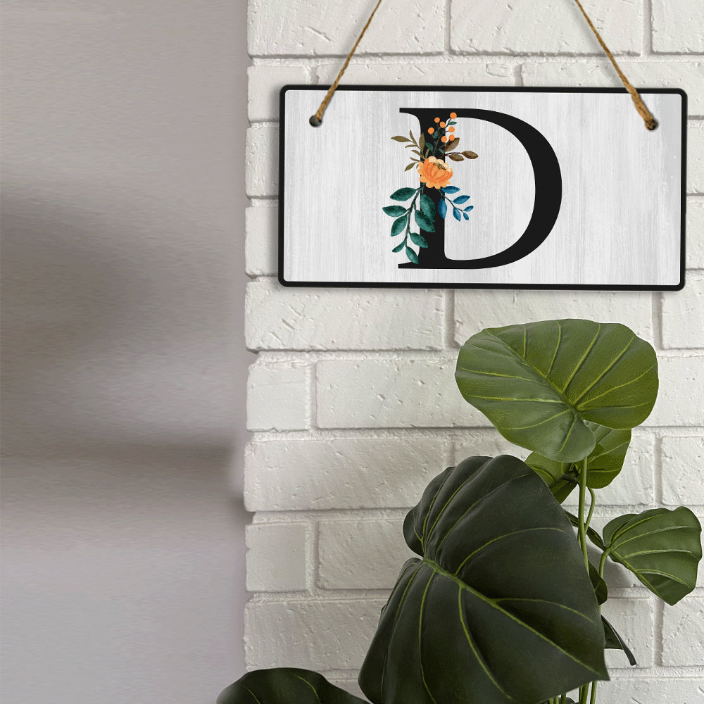 D Flower Decor 5x10 Hanging Wall or Door Sign | Alphabet Letter Room Decoration