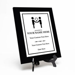 Instructor or Mentor Recognition Customizable Black Frame Award Plaque | Easel Mount Option | Achievement and Service Personalizable Plaques