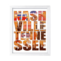 Designs ByLITA Nashville, Tennessee Inspirational, Wall Print Art | American Cities Stylish Home Decoration (Unframed or Framed)