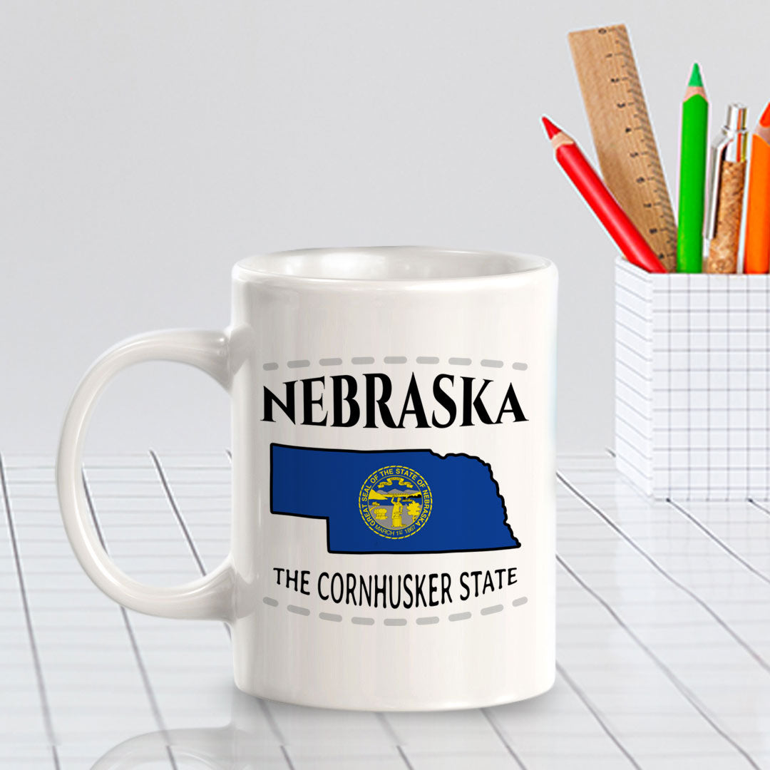 Designs ByLITA Nebraska: The Cornhusker State 11oz Plastic or Ceramic Coffee Mug | State Pride Collection