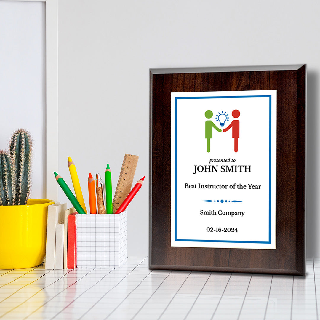 Instructor or Mentor Recognition Customizable Award Plaque |Easel Mount Option | Achievement and Service Personalizable Plaques