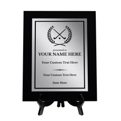 Field Hockey Customizable Black Frame Wooden Award Plaque | Easel Mount Option | Achievement and Recognition Personalizable Plaques | Sports Award