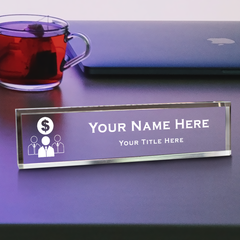 Payroll manager, Personalized Acrylic Desk Sign Gavel Vector (2 x 10")