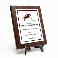 Equestrian and Horse Riding Customizable Wooden Award Plaque | Easel Mount Option | Personalizable Plaques | Sport and Athletic Competition Award