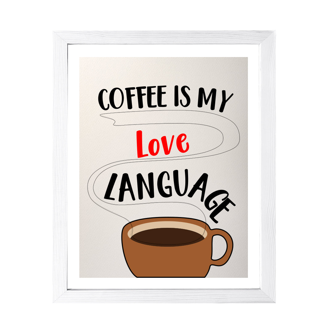 Designs ByLITA Coffee Is My Love Language, Wall Print Art | Retro Coffee Bar Decoration