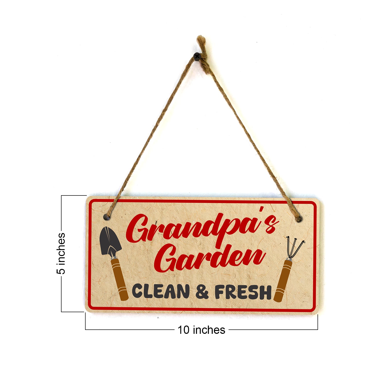 Grandpa's Garden Clean & Fresh 5x10 Hanging Plus Wall or Door Sign | Home Decor