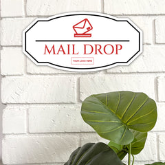 Signs ByLITA Victorian Plus | Mail Drop Wall or Door Sign | Customizable with Your Company Logo | Durable & Easy to Install