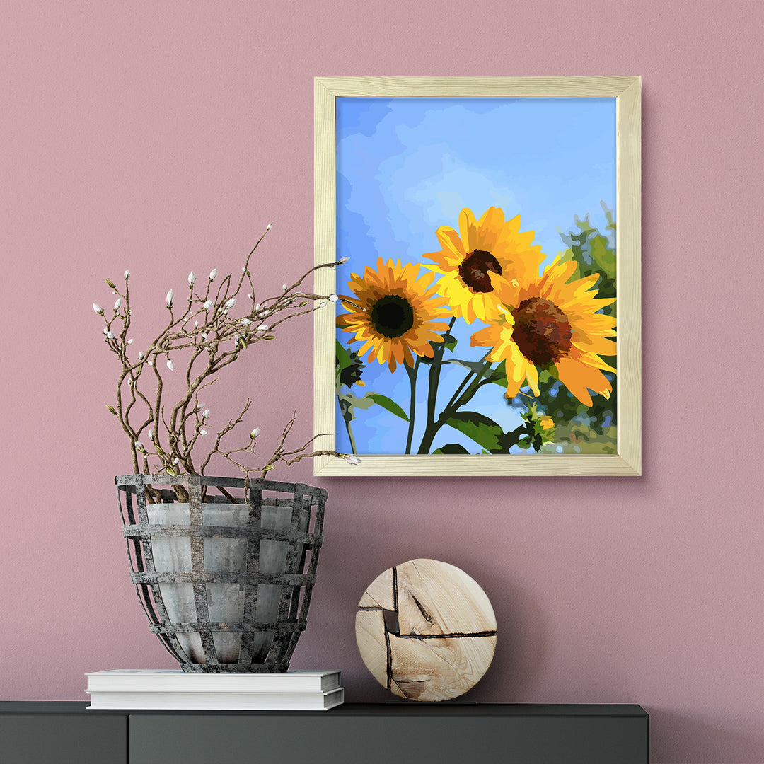 Designs ByLITA Radiant Sunflowers, Wall Print Art | Beautiful Flowers | Stylish Modern Decoration For The Home and Office