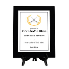 Fencing Customizable Black Frame Wooden Award Plaque | Easel Mount Option | Achievement and Recognition Personalizable Plaques | Sports Award