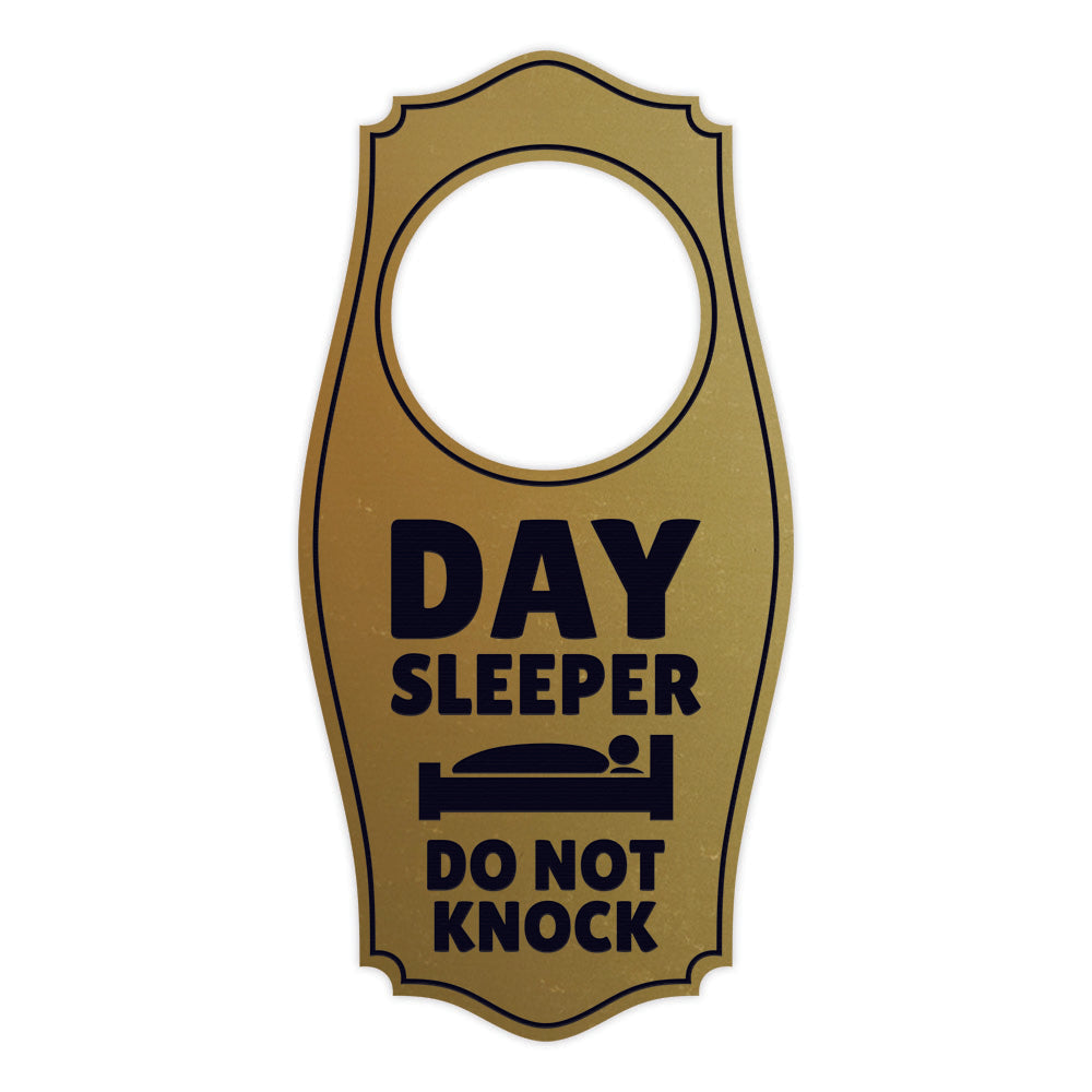 Day Sleeper Do Not Knock Door Hanger | House or Business Door Sign