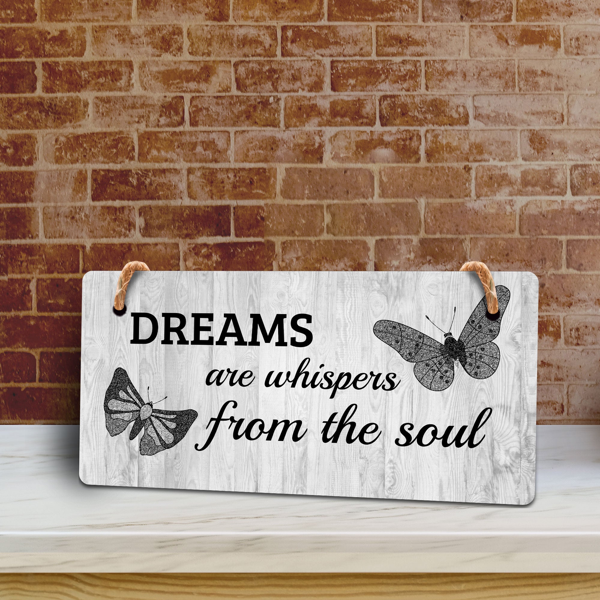 Dreams Are Whispers From The Soul 5x10 Hanging Plus Wall or Door Sign | Motivational Home Décor