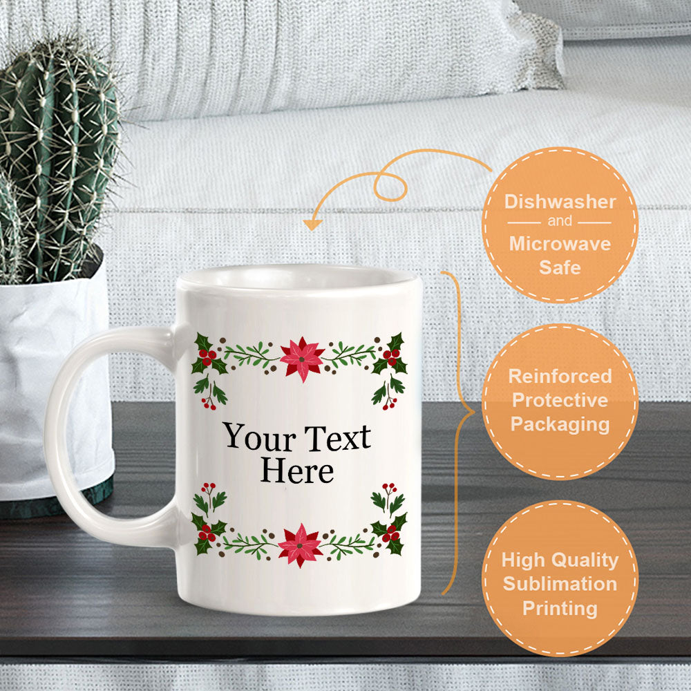 Customizable Christmas Mug 11oz Ceramic Coffee Mug | Holiday Indoor Decoration