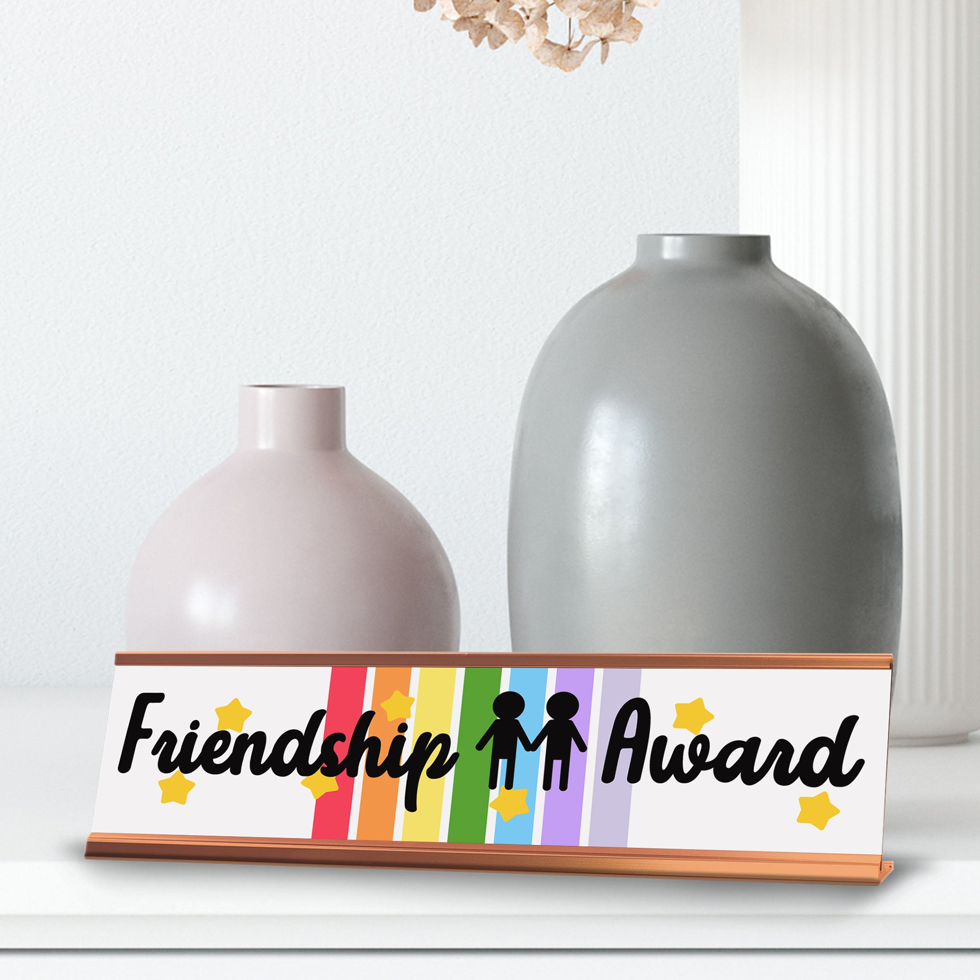 Signs ByLITA Friendship Award Gold Frame Desk Sign (2x8)