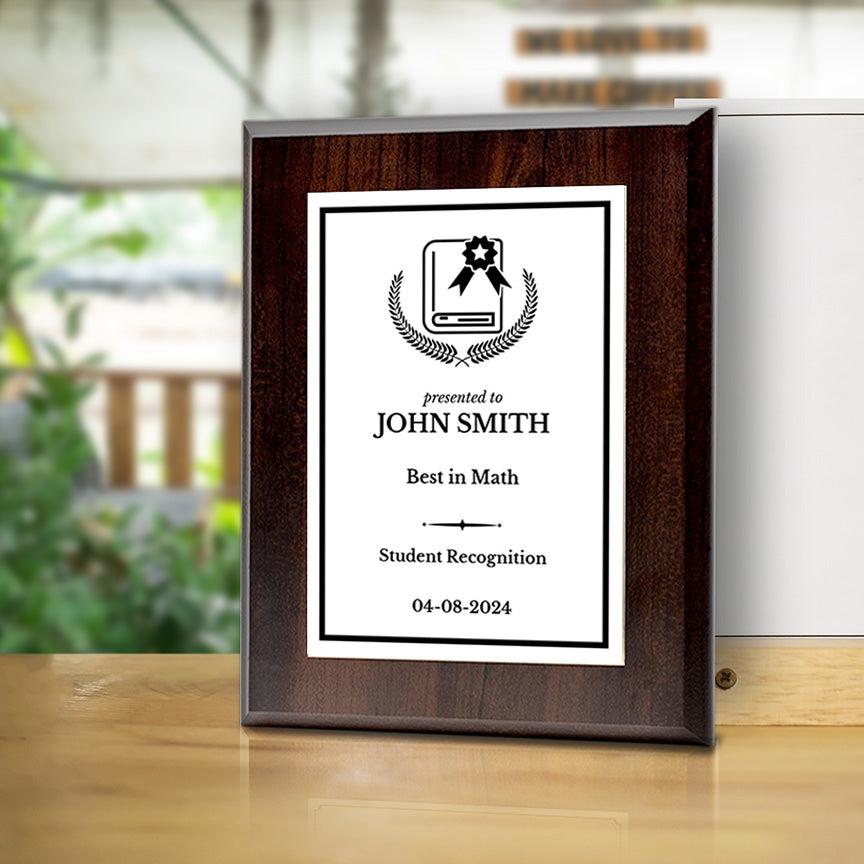 Student Achievement Customizable Wooden Award Plaque | Easel Mount Option | Achievement and Recognition Personalizable Plaques