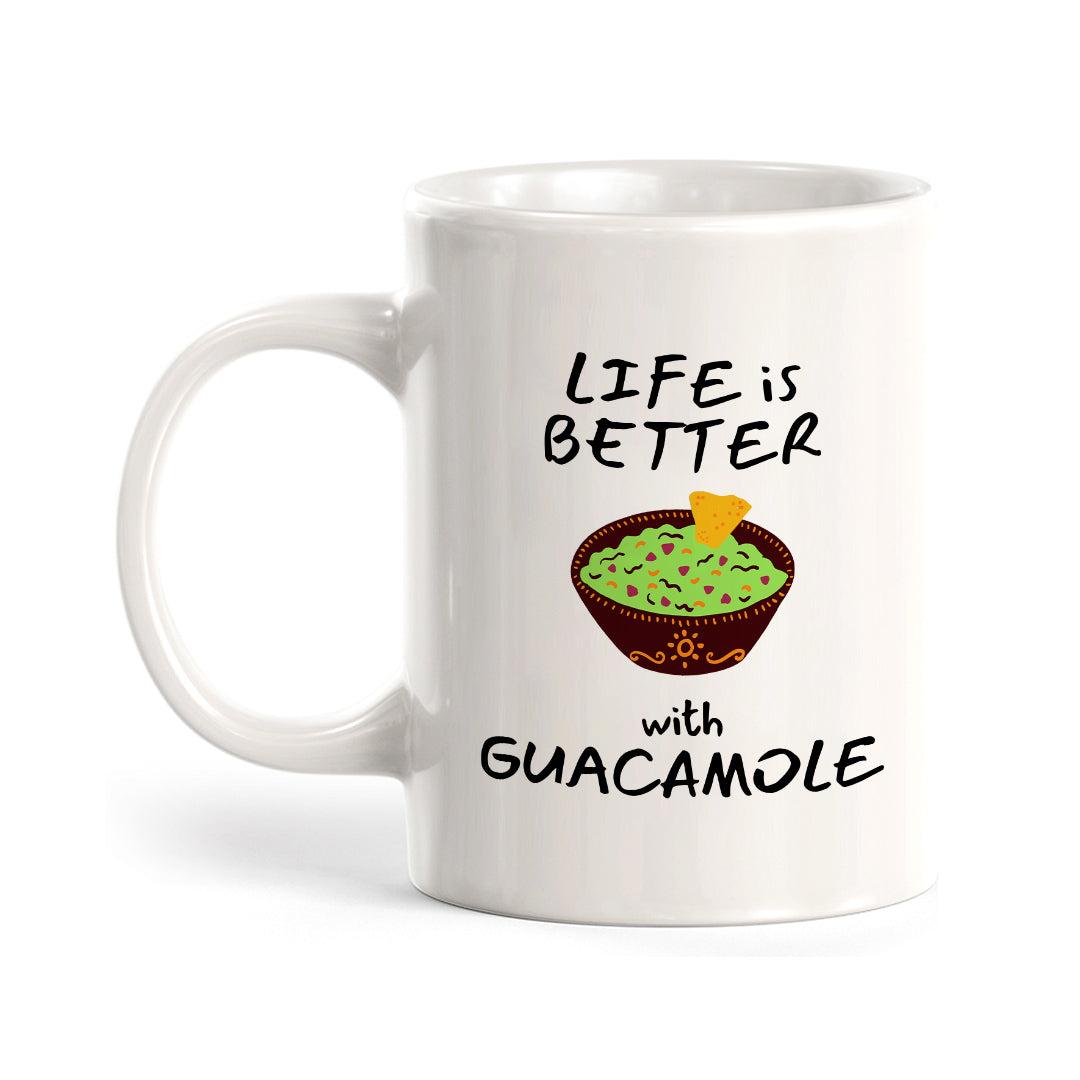 Designs ByLITA Life is better with guacamole 11oz Plastic or Ceramic Coffee Mug Elegance | Great Novelty Gift | High Quality Sublimation | Mexican Pride