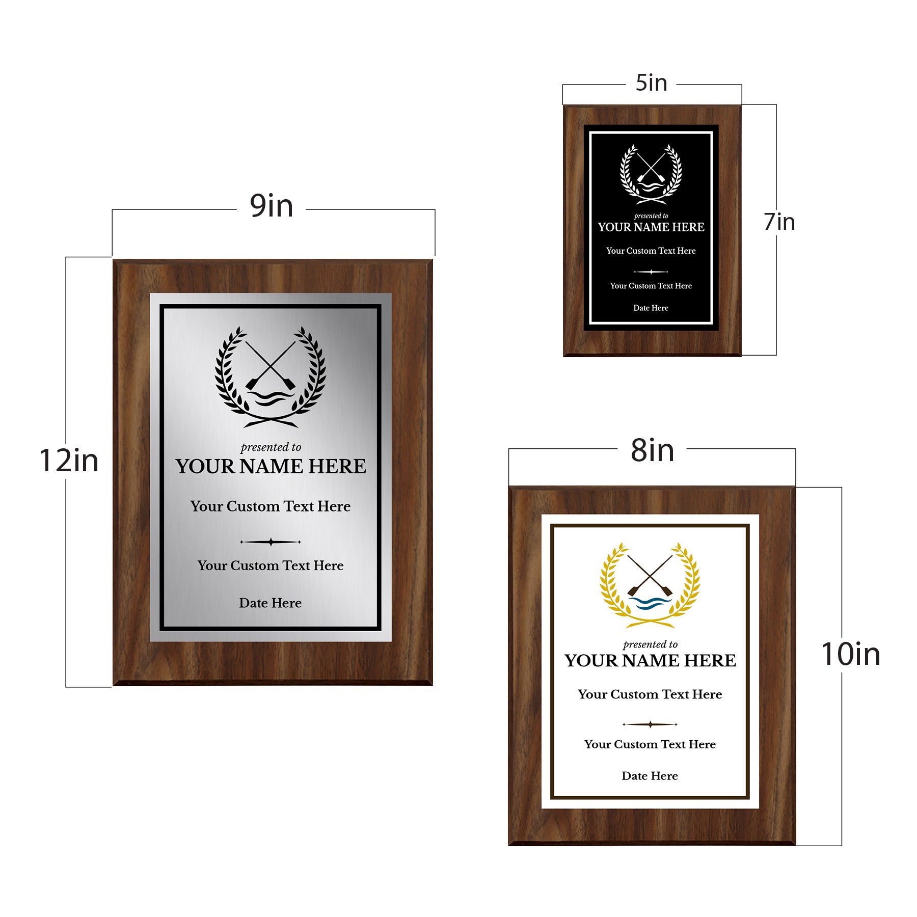 Rowing Customizable Wooden Award Plaque | Easel Mount Option | Achievement and Recognition Personalizable Plaques