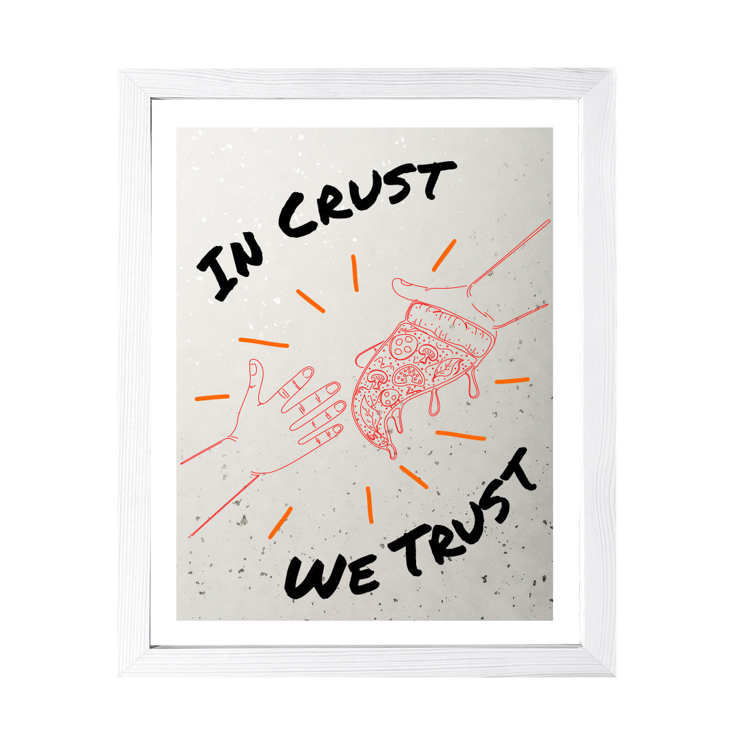 Designs ByLITA In Crust We Trust, Wall Print Art | Pizza Retro Kitchen Decoration