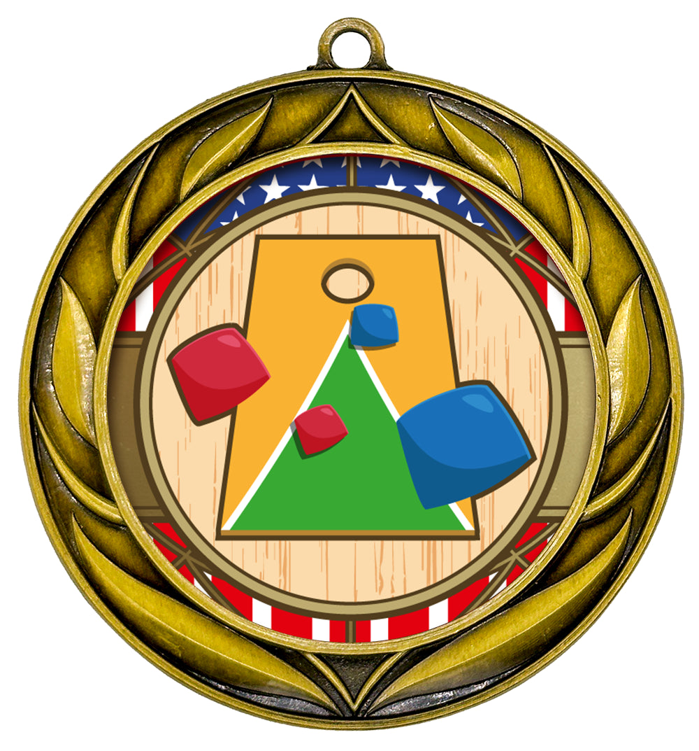 All Quality Wreath Design Cornhole Medal - 1st, 2nd, 3rd Place