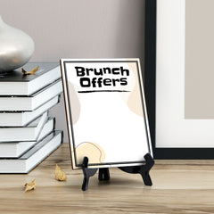 Brunch Offers 6x8 Dry Wipe Table Sign Easy Installation | Restaurant & Bar | Perfect To Clearly Direct Customers & Advertise Specials | No Pen Included