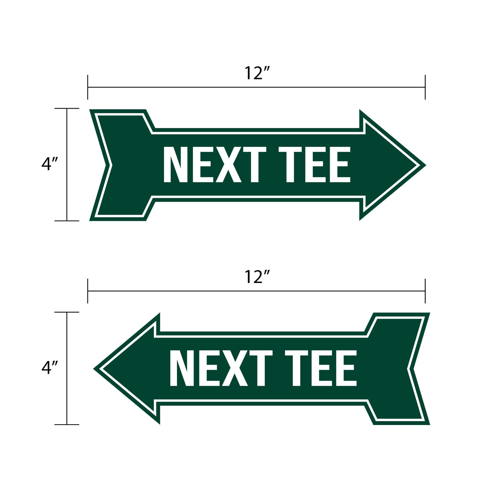 Arrow Shape Next Tee 12x4" Wall or Door Sign | Golf Signage