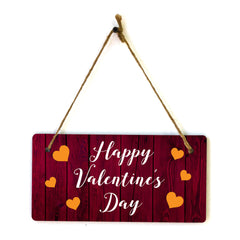 Happy Valentine's Day 10x5 Hanging Plus Wall or Door Sign | Family Home Decor