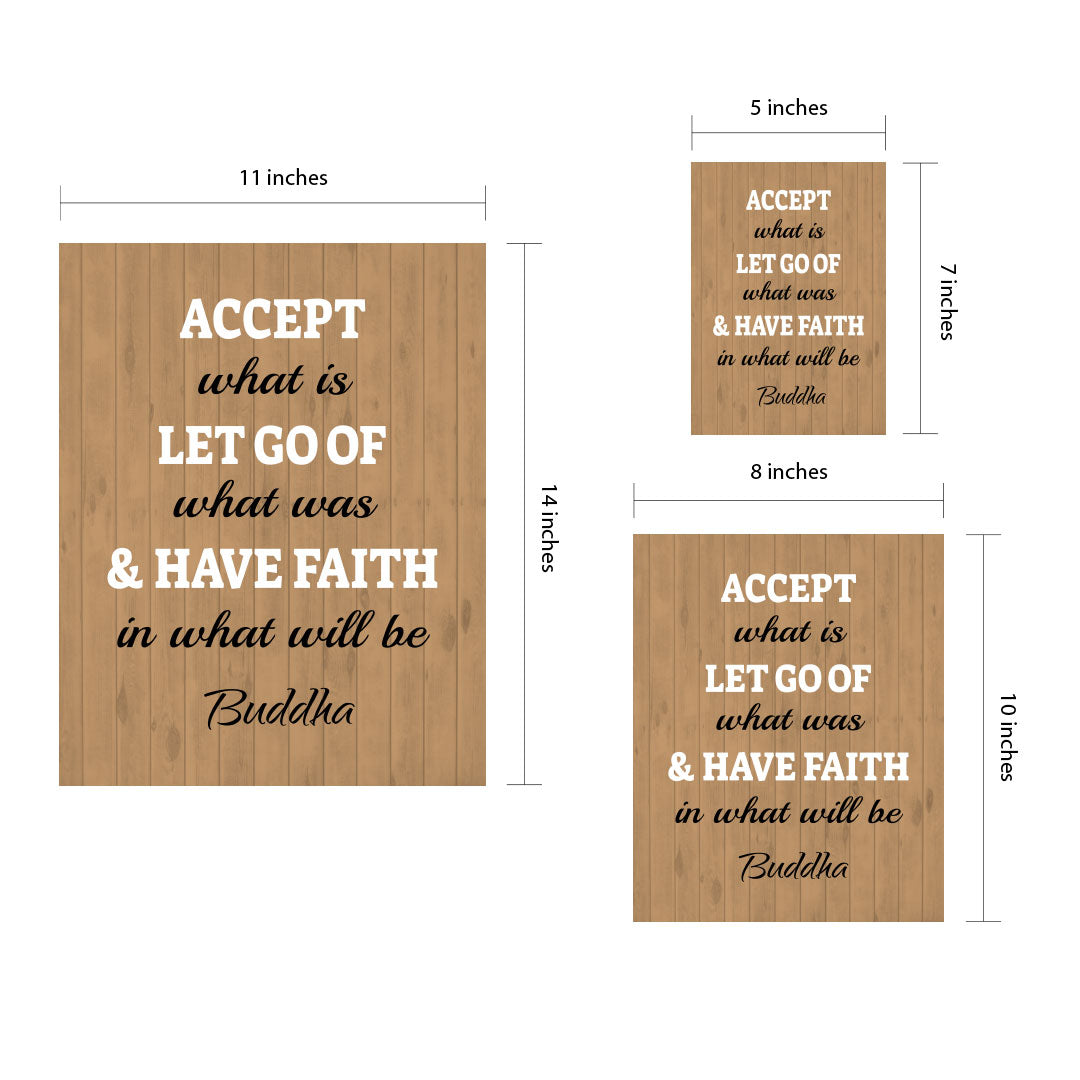 Designs ByLITA Accept What Is Let Go Of What Was & Have Faith In What Will Be. Buddha, Framed Wall Art Print | Buddhist Quotes Motivational Decor